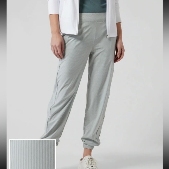 Athleta Brooklyn Textured Jogger City Stripe Coast Grey - Picture 1 of 11